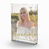 卒業写真ミニマル金ゴールドスクリプト フォトブロック (右)