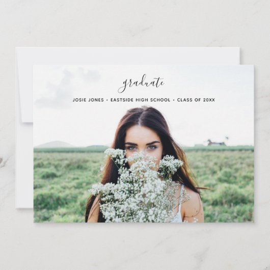 卒業写真ミニマル 招待状 (正面)