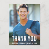 卒業写真モダンありがとうはがきBWB ポストカード (正面)