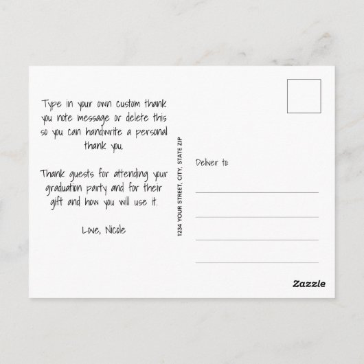 卒業写真モダンありがとう ポストカード (裏面)