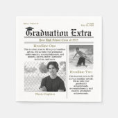 卒業写真モダンおもしろい事実クール新聞 スタンダードカクテルナプキン (正面)