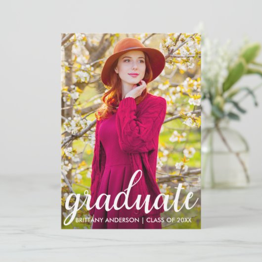 卒業写真モダンかわいらし発表 案内状 (スタンド正面)