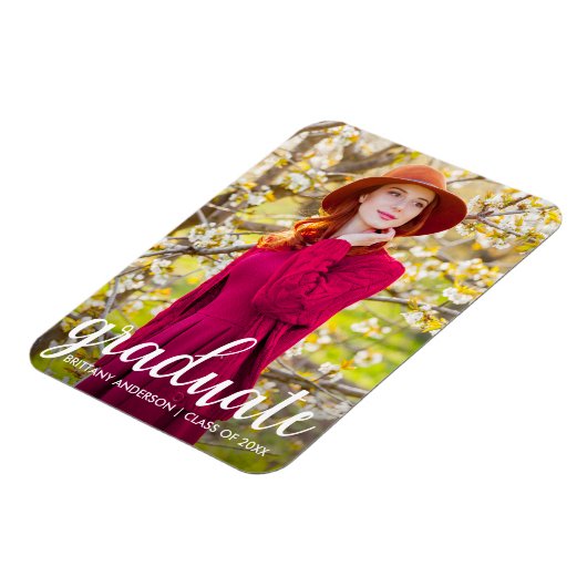 卒業写真モダンかわいらし発表W マグネット (左側)