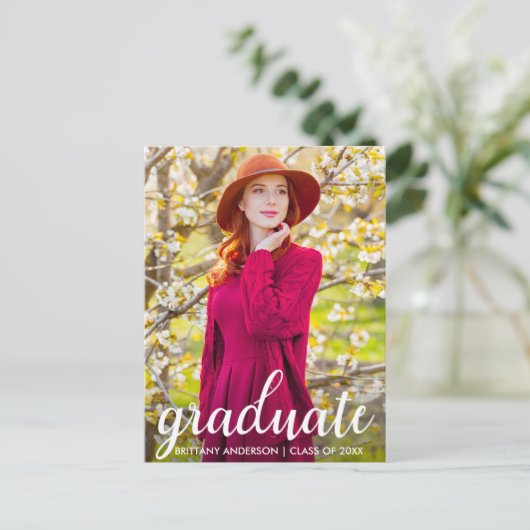 卒業写真モダンかわいらし発表W 案内ポストカード (スタンド正面)