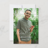 卒業写真モダンの卒業サンキューカード 招待状 (正面)