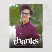 卒業写真モダンはっきりしたタイポグラフィ感謝していユー ポストカード (正面)