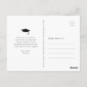 卒業写真モダンはっきりしたタイポグラフィ感謝していユー ポストカード (裏面)