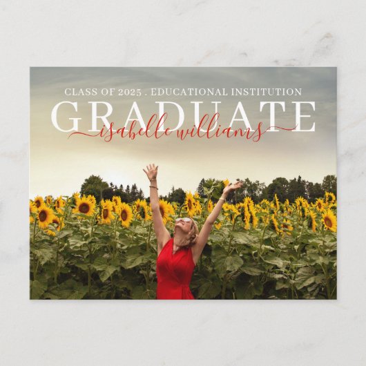 卒業写真モダンひまわり 案内ポストカード (正面)