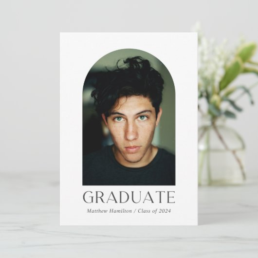 卒業写真モダンアーチ卒業 案内状 (スタンド正面)