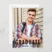 卒業写真モダンカッコいい発表 インビテーションポストカード (正面/裏面)