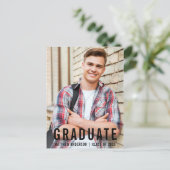 卒業写真モダンカッコいい発表 インビテーションポストカード (スタンド正面)