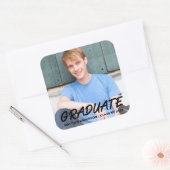 卒業写真モダンカッコいい発表 スクエアシール (封筒)