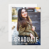 卒業写真モダンカッコいい発表B インビテーションポストカード (正面/裏面)