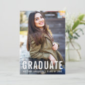 卒業写真モダンカッコいい発表Wカード 案内状 (スタンド正面)