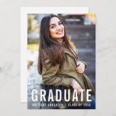 卒業写真モダンカッコいい発表Wカード 案内状 (正面/裏面)