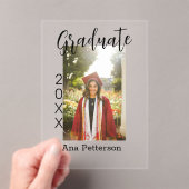 卒業写真モダンクラシック年の名前を素朴に追加 アクリル招待状 (インサイチュ (ポータブル))