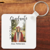 卒業写真モダンクラシック年の名前を素朴に追加 キーホルダー (裏面)