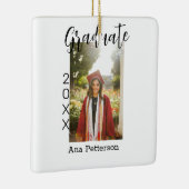 卒業写真モダンクラシック年の名前を素朴に追加 セラミックオーナメント (右)