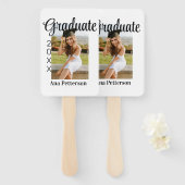 卒業写真モダンクラシック年の名前を素朴に追加 ハンドファン (正面&裏面)