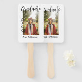 卒業写真モダンクラシック年の名前を素朴に追加 ハンドファン (正面&裏面)