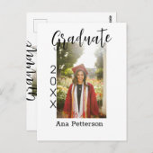 卒業写真モダンクラシック年の名前を素朴に追加 ポストカード (正面/裏面)