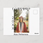 卒業写真モダンクラシック年の名前を素朴に追加 ポストカード (裏面)