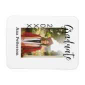 卒業写真モダンクラシック年の名前を素朴に追加 マグネット (横)