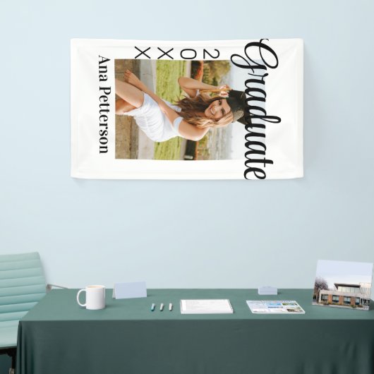 卒業写真モダンクラシック年の名前を素朴に追加 横断幕 (トレードショー)