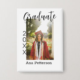 卒業写真モダンクラシック年の名前を素朴に追加 缶バッジ