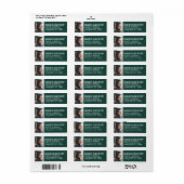 卒業写真モダングリーンホワイト差出人住所 ラベル (フルシート)