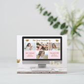 卒業写真モダンコラージュ卒業パおもしろいーティー ポストカード (スタンド正面)