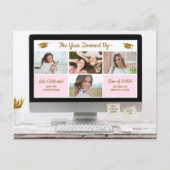 卒業写真モダンコラージュ卒業パおもしろいーティー ポストカード (正面)