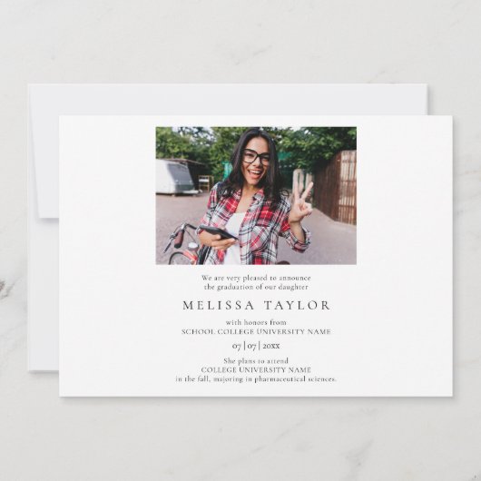 卒業写真モダンコラージュ卒業 案内状 (裏面)