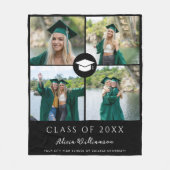 卒業写真モダンコラージュ フリースブランケット (正面)