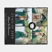 卒業写真モダンコラージュ フリースブランケット (正面(横))