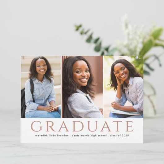 卒業写真モダンコラージュ 案内状 (スタンド正面)