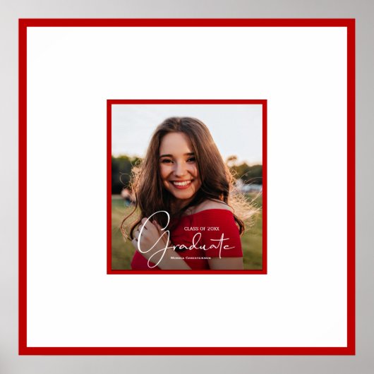 卒業写真モダンシグネチャー緋色 ポスター (正面)