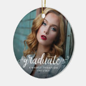卒業写真モダンスクリプトの発表 セラミックオーナメント (左)
