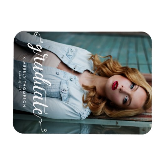 卒業写真モダンスクリプトの発表 マグネット (横)