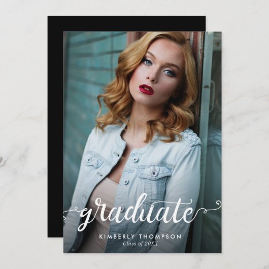 卒業写真モダンスクリプトの発表 案内状