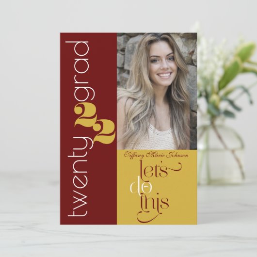 卒業写真モダンスクールのカラー 招待状 (スタンド正面)