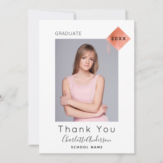 卒業写真モダンバラ金ゴールドサンキューカード サンキューカード (正面)