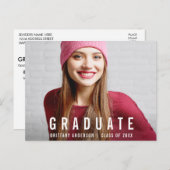 卒業写真モダンパーティの招待状はがき インビテーションポストカード (正面/裏面)