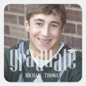 卒業写真モダンパーティーカスタム スクエアシール (正面)