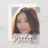 卒業写真モダンブラックスクリプト2023 案内ポストカード (正面/裏面)