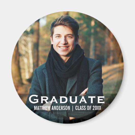 卒業写真モダンマグネット丸 マグネット (正面)