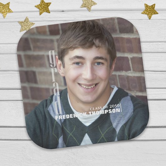 卒業写真モダンミニマリストエレガントグラード ペーパープレート