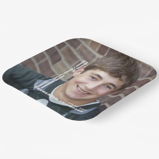 卒業写真モダンミニマリストエレガントグラード ペーパープレート (傾斜あり)