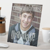 卒業写真モダンミニマルおめでとう 台座サイン (インサイチュ)