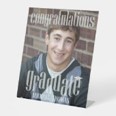 卒業写真モダンミニマルおめでとう 台座サイン (正面)